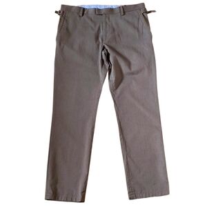 34/31 Mexx Metropoltan Relaxed Slim Fit Brown Plaid Side Buckles Faux Suede Trim